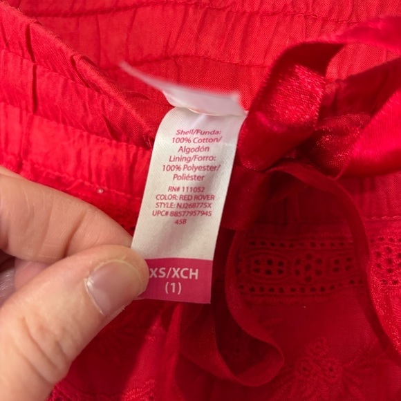 No Boundaries Boho Red Lined Crochet Summer Shorts Size XS - Picture 4 of 5